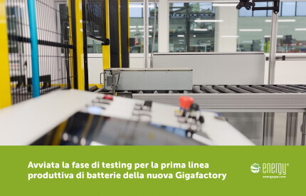 Avviata la fase di testing per la prima linea produttiva di batterie al litio della nuova Gigafactory